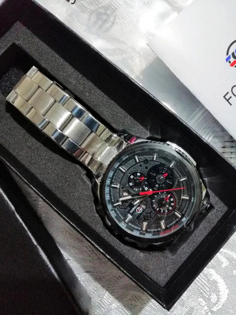 Forsining Three Dial Calendar Stainless Steel Men Mechanical Automatic Wrist Watches Top Brand Luxury Military Sport Male Clock