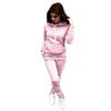 Hot Sale Fashion Women 2 Piece Set Hooded Tops + Pants Solid Winter Fleece Tracksuit Sweatshirt Sweater Hoodies Suits