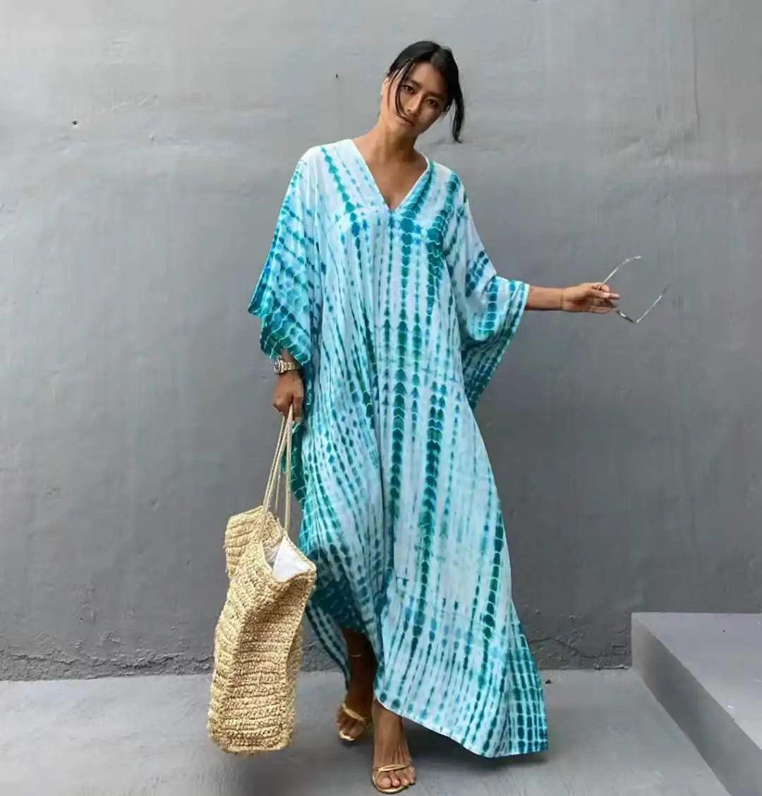 Beach Cover Up, Women Beach Kaftan Cotton Sarong Beachwear Dress Swimsuit Cover