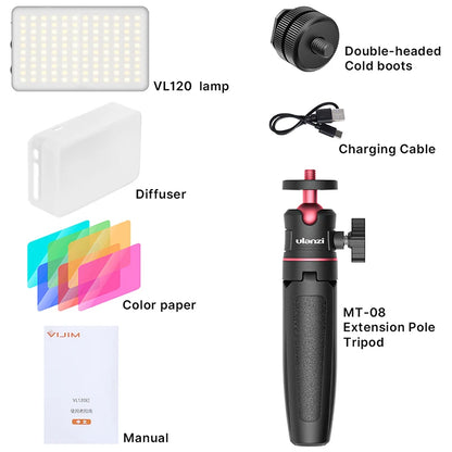 Led Video Light 3200-6500K With Diffuser RGB Effect Camera Light Vlog Fill Light Photography Lighting Studio Lamp