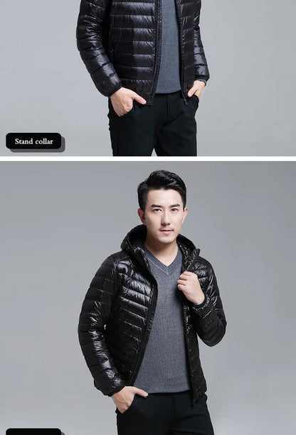 Plus Size Men Puffer Jacket Spring Winter Ultra Lightweight Packable Down Jacket Water Wind-Resistant Breathable Coat