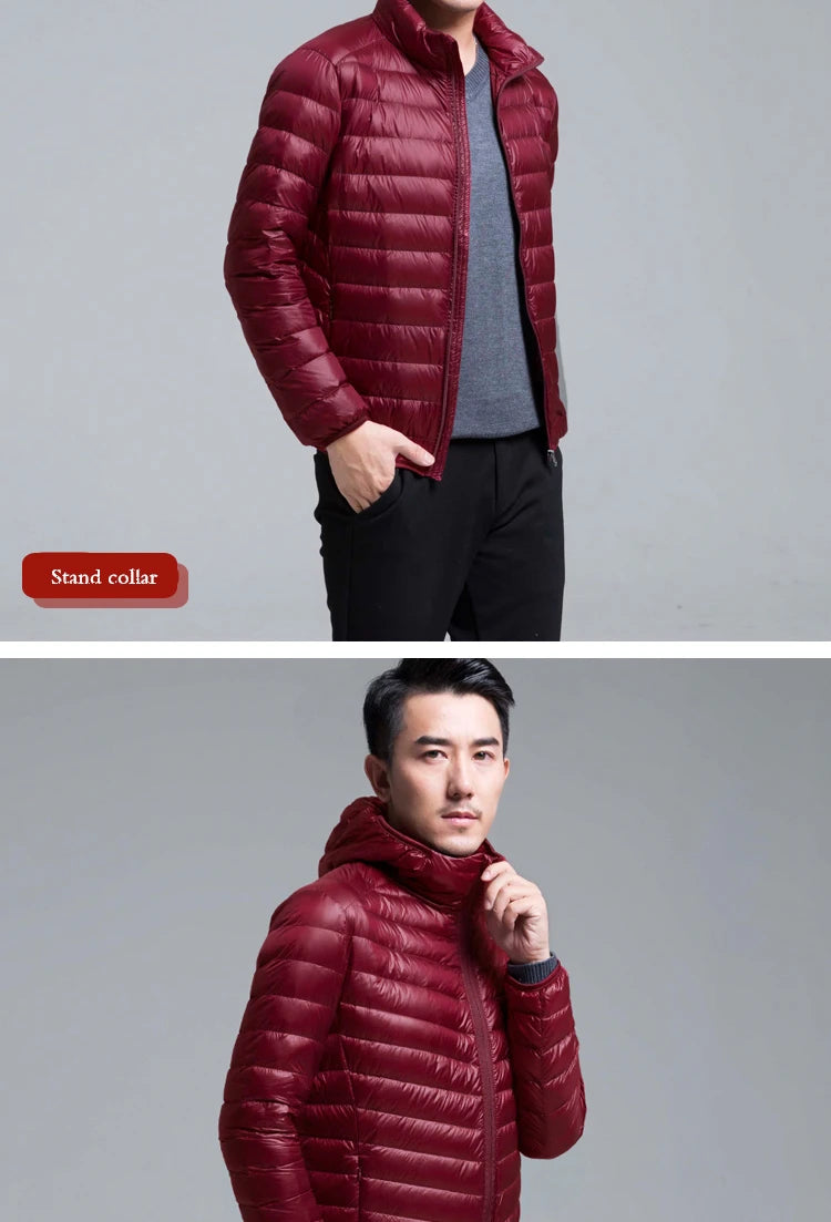 Plus Size Men Puffer Jacket Spring Winter Ultra Lightweight Packable Down Jacket Water Wind-Resistant Breathable Coat