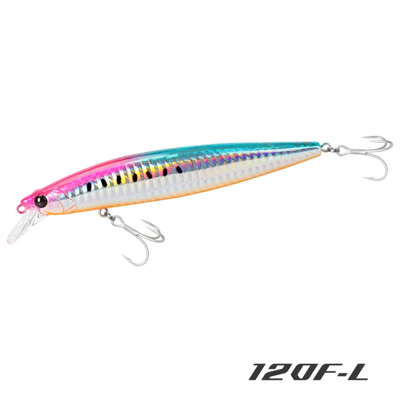 Floating Minnow 120mm 19g Long Casting Sea Fishing Lure STINGER  Center Of Gravity Hard Baits