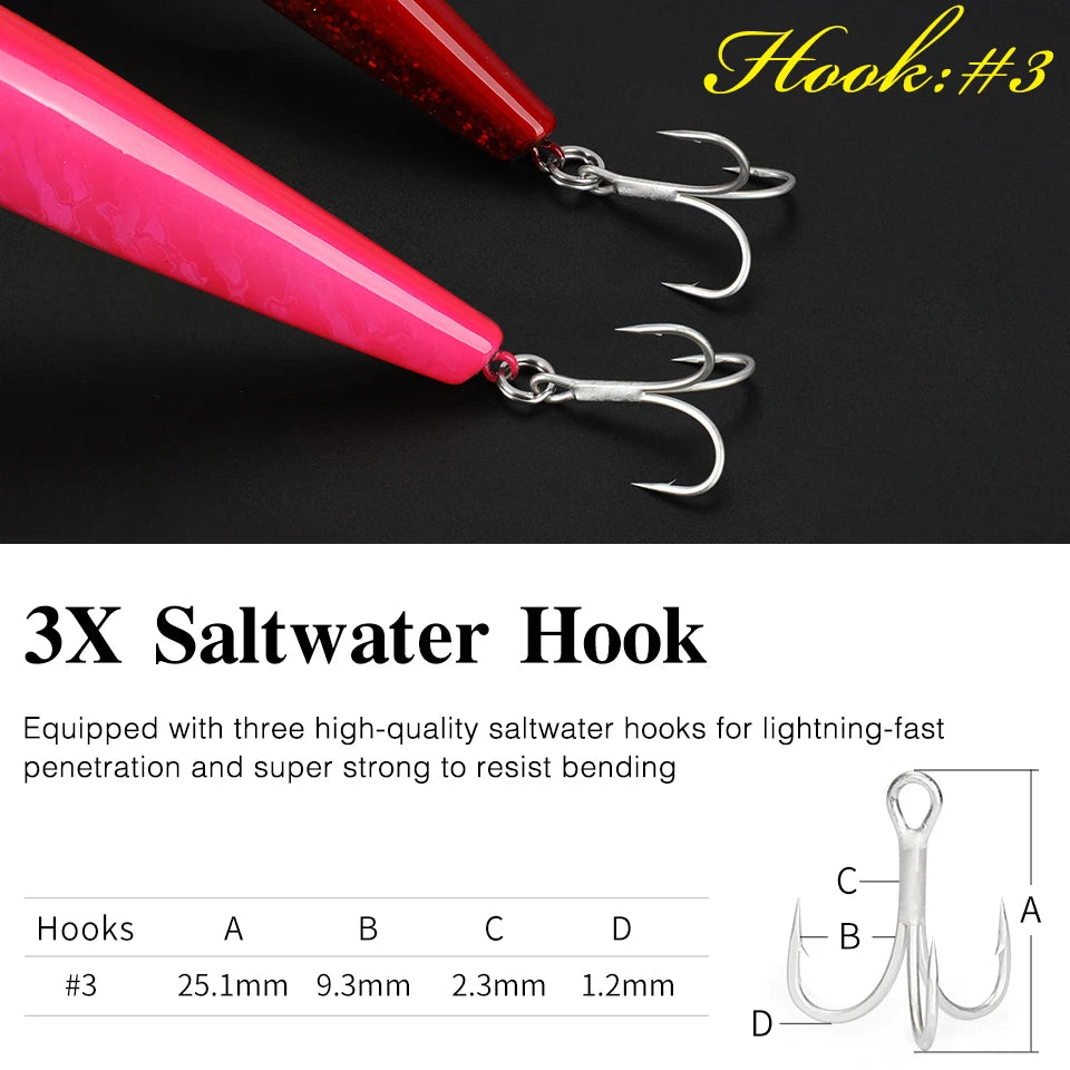 Floating Minnow Fishing Lure STINGER 163mm 31g Long Casting Artificial Seabass Saltwater Large Hard Baits