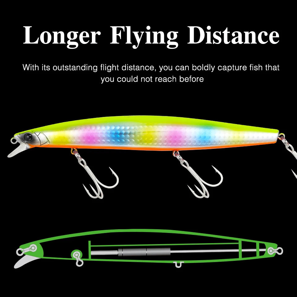Floating Minnow Fishing Lure DW110 STINGER 163mm 31g Sea Fishing Hard Bait Piura Seabass Baits