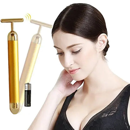 7 Days 24K Gold Roller for Glowing Skin Stainless Steel Korean Beauty Expert Approved for Tightening & Radiance
