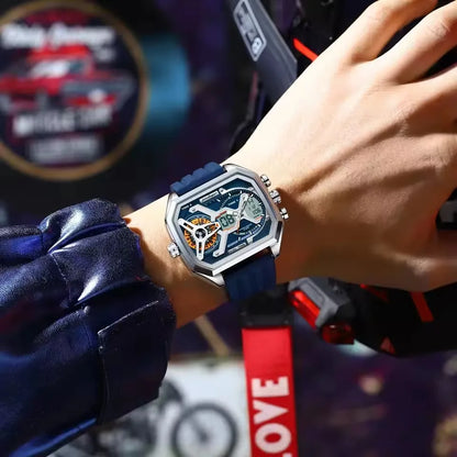 POEDAGAR E106 Calendar Quartz Watches Men's Montres Hommes Luxury LED Display Men Wristwatches Fashion Luminous Waterproof Watch