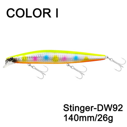 Sinking Minnow Fishing Baits140mm Saltwater Lures Pike Big Game Sea Fishing Tackle Stinger Hard Wobbler