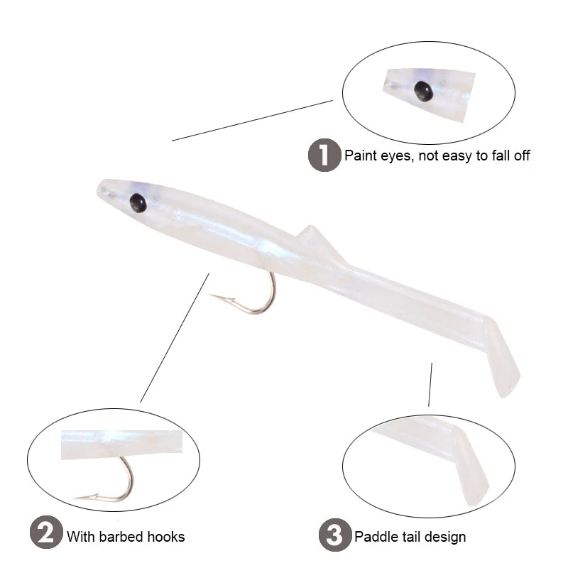 Fishing Lure Fish Eel Lure Luminous Soft Baits With Hook 6.5cm 1.5g 8pcs a Bag  Small Fish Eel Artificial Bait Pesca Lure