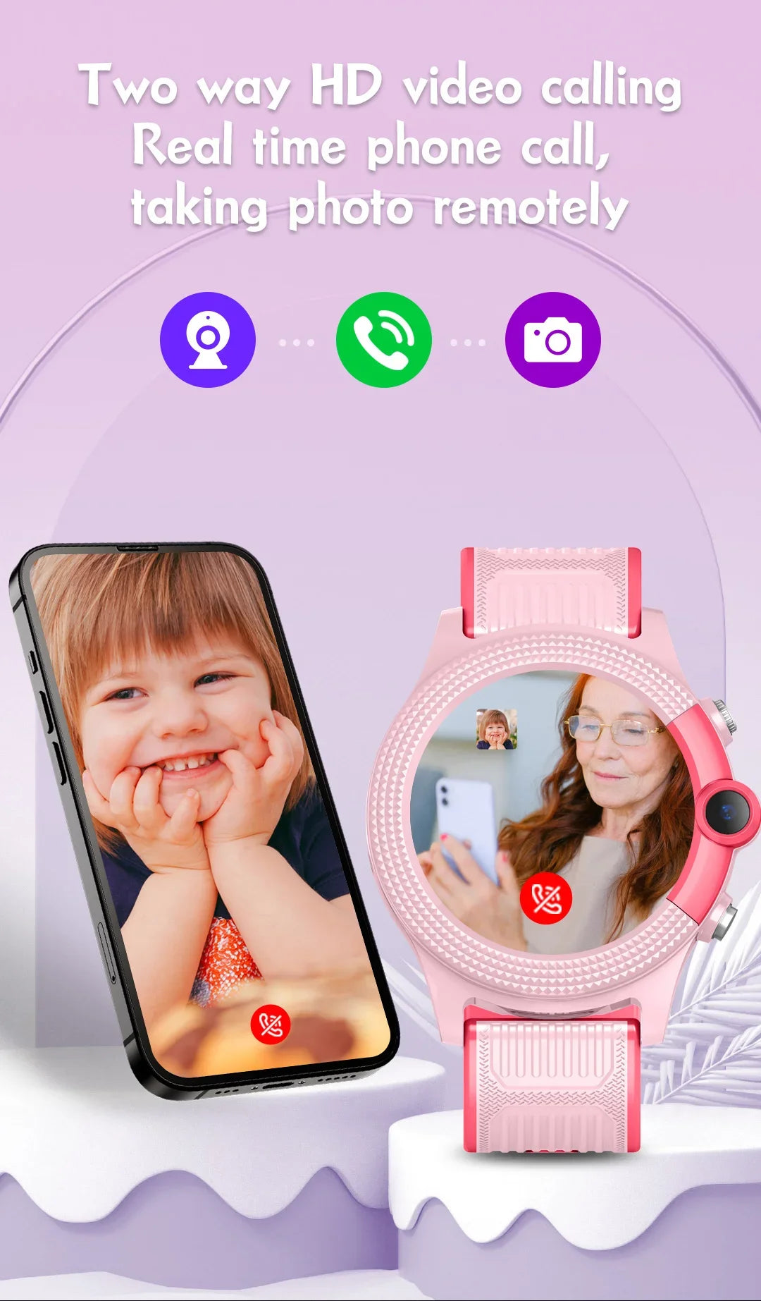 Child Smart Watch GPS SOS Call LBS WiFi Location Video Call Fashion Designs-IP67 Compass Calendar-Smartwatch for Kids4G