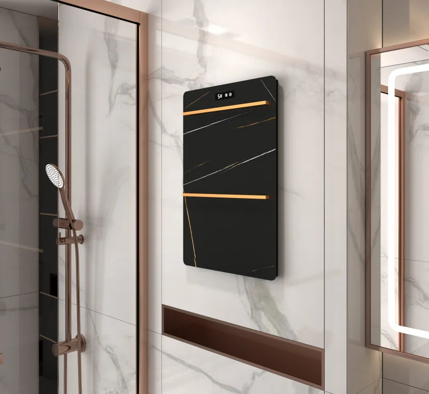 Plug in Towel Warmer for Bathroom Black Electric Towel Heater