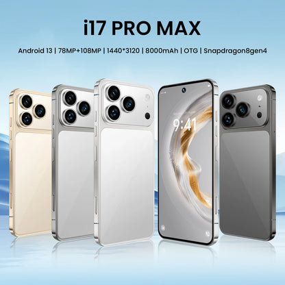 17 Pro Max Ultra 7.3 Inch Unlocked Mobile Phones Dual Sim 8GB+256GB Global Version Smart Phone Android Smartphones