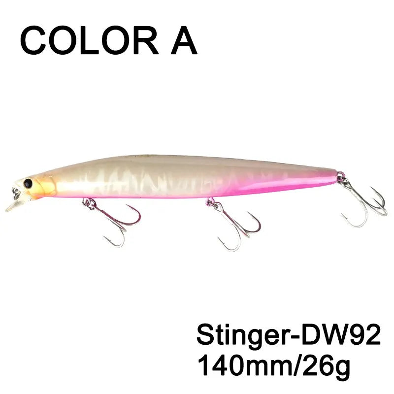 Sinking Minnow Fishing Baits140mm Saltwater Lures Pike Big Game Sea Fishing Tackle Stinger Hard Wobbler