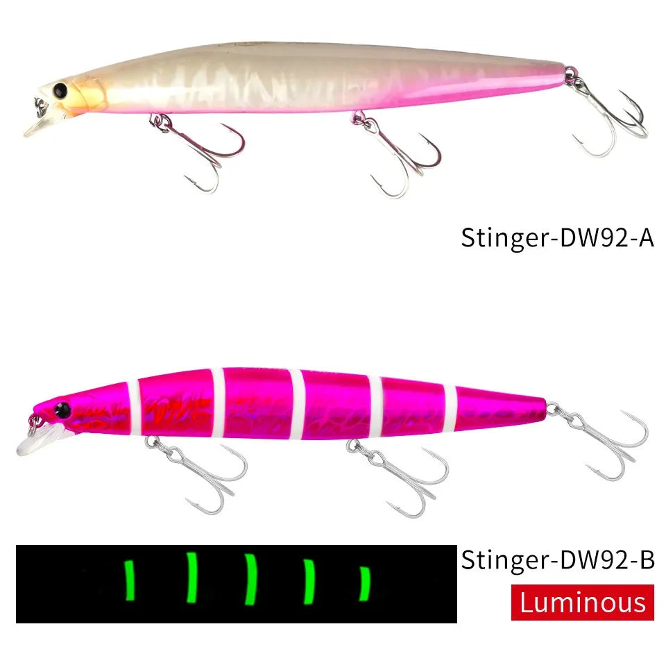 Sinking Minnow Fishing Baits140mm Saltwater Lures Pike Big Game Sea Fishing Tackle Stinger Hard Wobbler