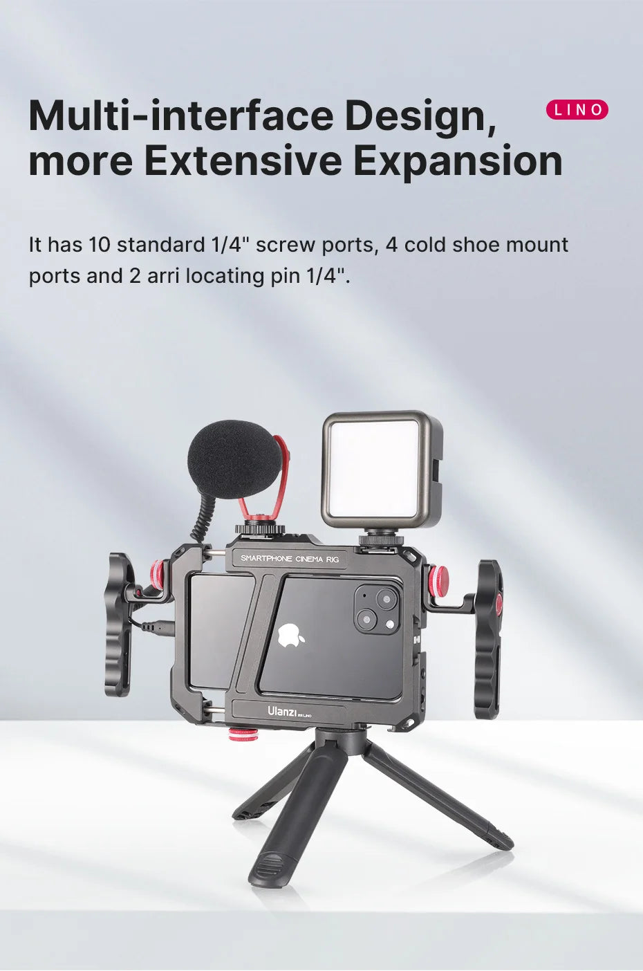 Phone Case Video Vlog Rig Handle For 5.4'' to 6.7'' iPhone X 11 12 13 14 Pro Max Android Phone Photography