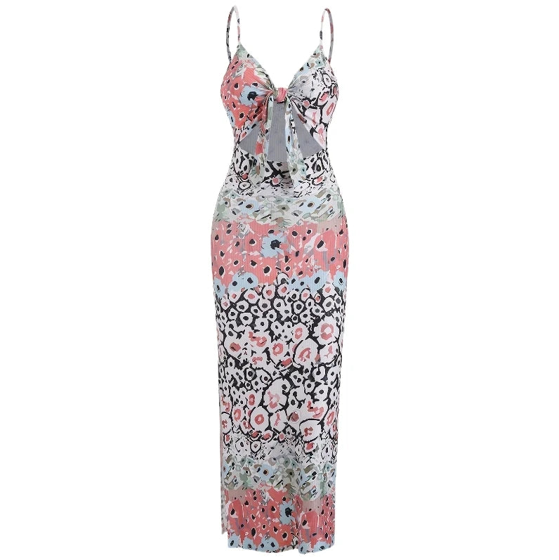 Night dresses for woman sexy tight knit bow sleeveless halter dress backless halter  floor length  long gowns for women elegant