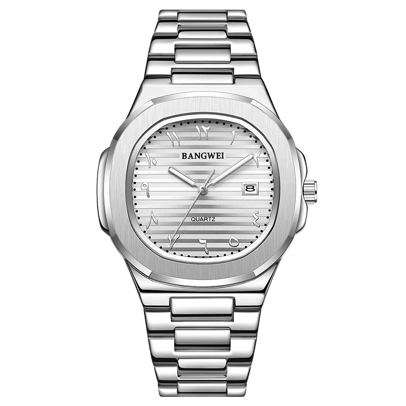 LIGE BW8821 Wholesale Black Arabic Dial Waterproof Men Wristwatch Stainless Steel Calendar Quartz Luminous Watch for Man Relojes