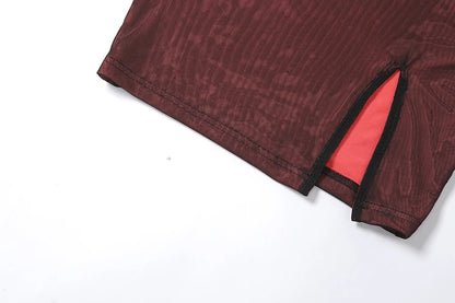 Mesh Double Layer Sexy Skinny Dress Women Sleeveless Party Bodycon Bandage Elastic Split Trend Clubwear Slim Outfit