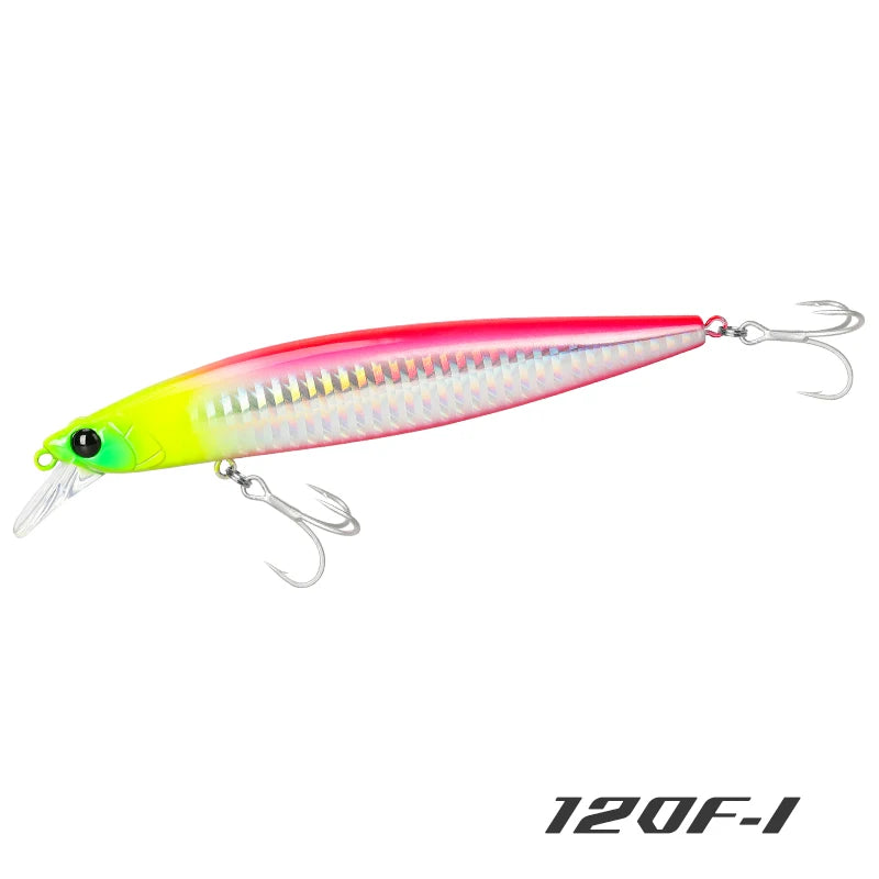 Floating Minnow 120mm 19g Long Casting Sea Fishing Lure STINGER  Center Of Gravity Hard Baits