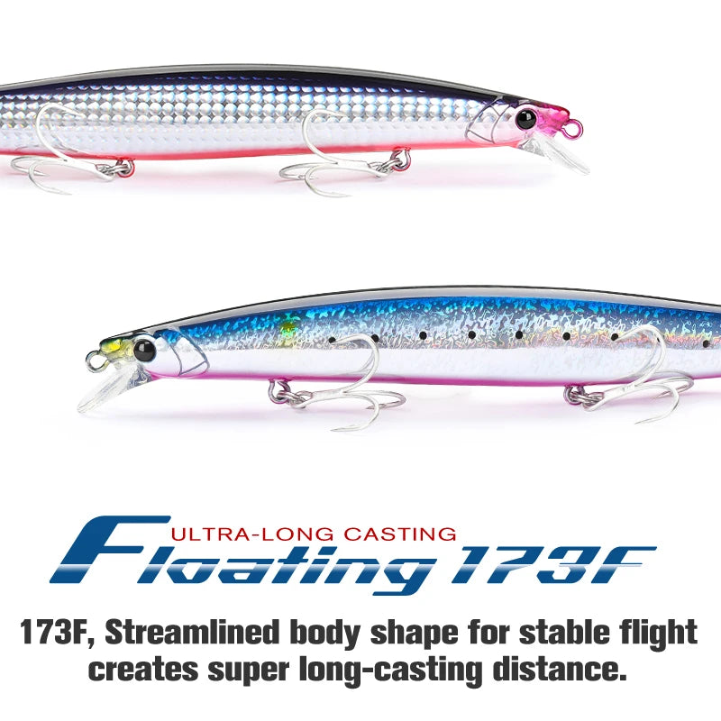 Ultra-long Casting Floating Minnow 173mm 37.5g Saltwater Fishing Lure STINGER Artificial Large Hard Baits