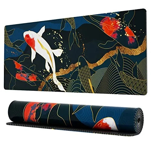 Large Gaming Mouse Pad With Stitched Edges Japanese Great Wave Anime Desk Mat  for Keyboard and Mouse Waterproof Customization