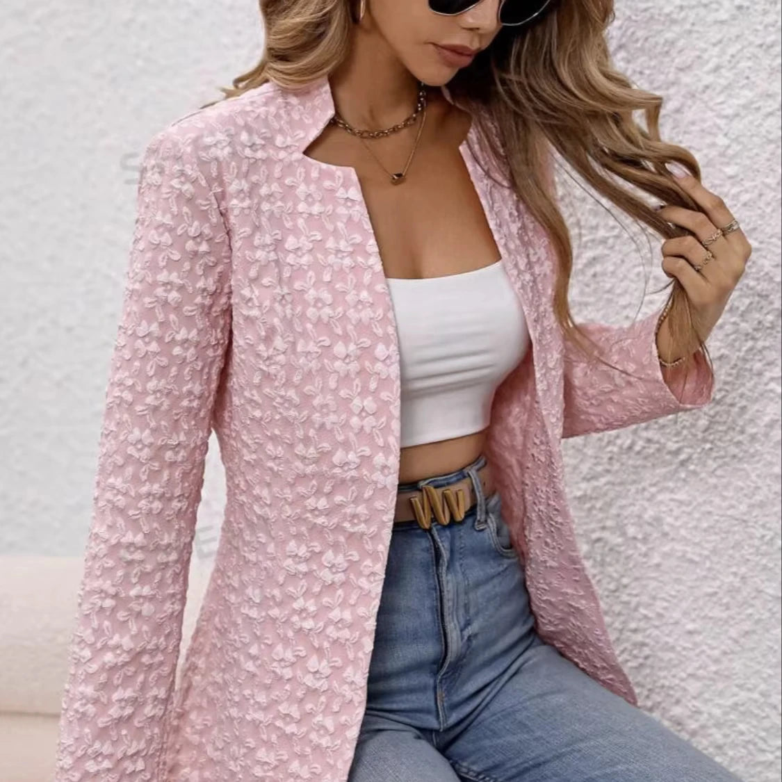 Woven Polyester Jacquard for Making Women Jacket Blazer Jumpsuit for Daily Casual Wear & Formal Wear & Vacation Holiday Wear