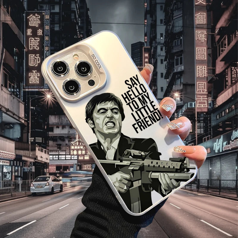 For iPhone 17 Air Gun Men Phone Case for iPhone 15 14 13 Pro 12 16 Pro Xs X XR Max Laser TPU+PC Cases Soft Back Cover-S644P2