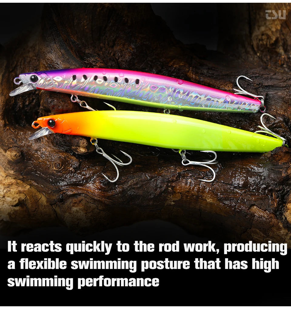 Ultra-long Casting Floating Minnow 173mm 37.5g Saltwater Fishing Lure STINGER Artificial Large Hard Baits
