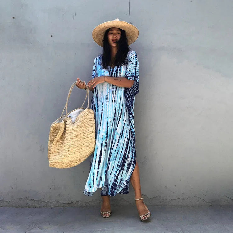 Beach Cover Up, Women Beach Kaftan Cotton Sarong Beachwear Dress Swimsuit Cover