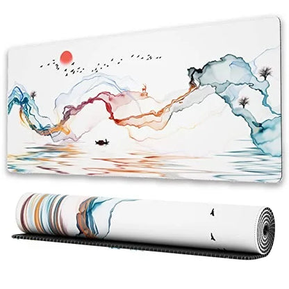 Large Gaming Mouse Pad With Stitched Edges Japanese Great Wave Anime Desk Mat  for Keyboard and Mouse Waterproof Customization