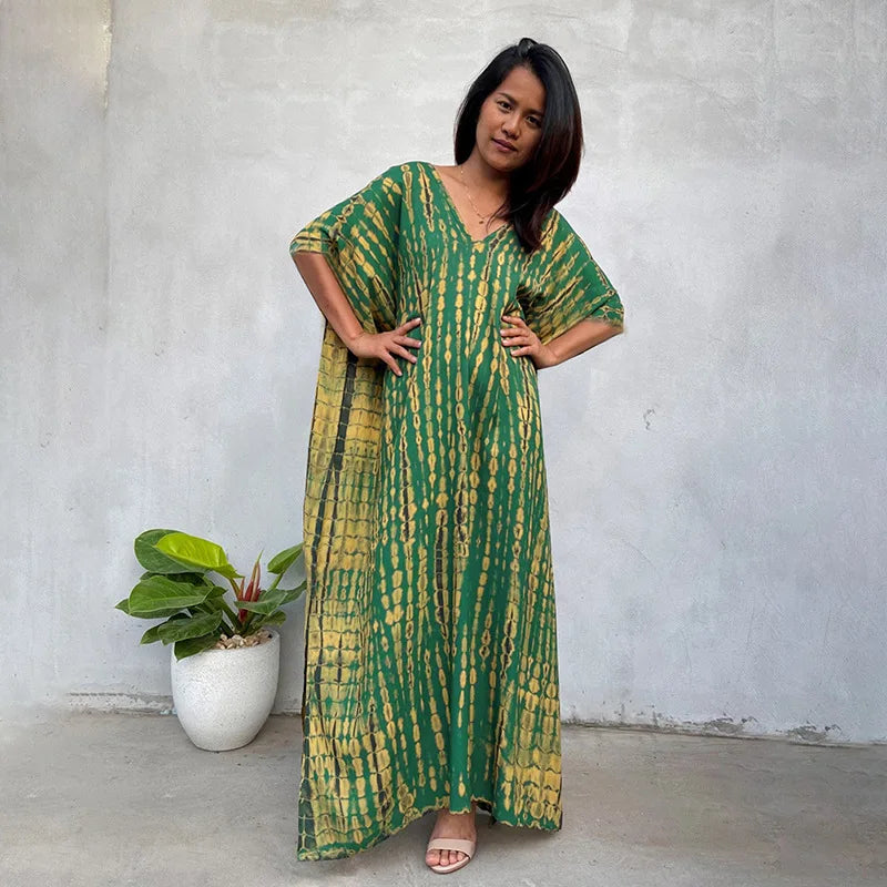 Beach Cover Up, Women Beach Kaftan Cotton Sarong Beachwear Dress Swimsuit Cover