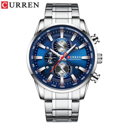 Curren 8351 Man Watches Quartz Stainless Steel Band Clock Luminous Hands Luxury Business Sporty Chronograph Wristwatches For Men