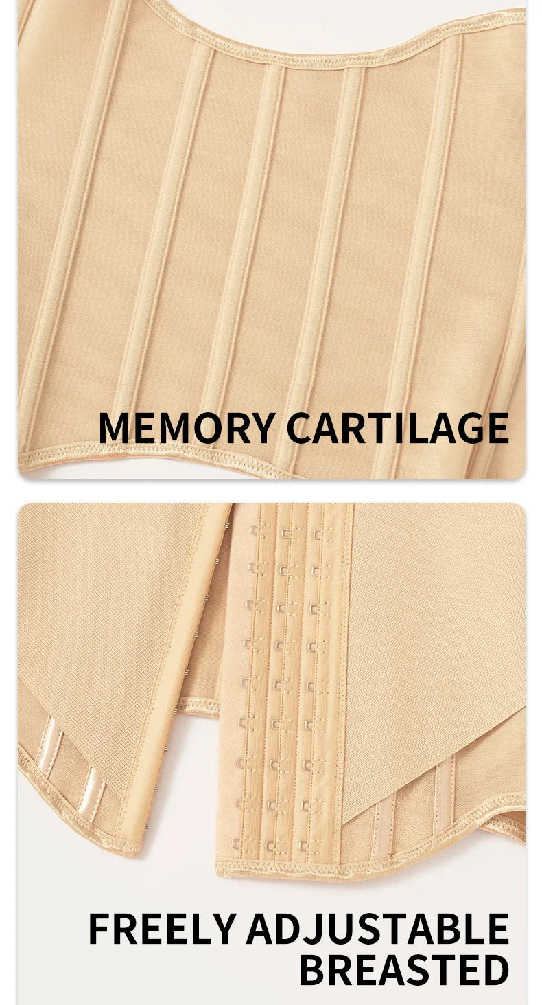 U-shaped Waist Trainer Corset Women Buttoned Shapers Breast Lifted Waist Trainer Steel Bone Slimming Women's Shapewear