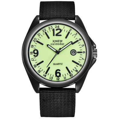 Original XINEW Brand Men Watches Black Students Boys Fashion Casual Nylon Band Sports Date Quartz Watch Relogios Masculinos 2025