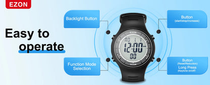 EZON Digital Sports Watch L008D, Waterproof Sports watch with Interval Timer/Chronograph/Lap Timing/Alarm for Men and Women