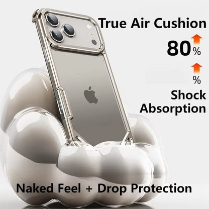 For iPhone 17 16 15 Pro Max 17Air Aviation Aluminum Alloy Frame Bumper Phone Case Metal Frameless Hollow Heat Dissipation Cover