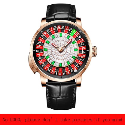 PINDU Player Series Mechanical Watches for Men European Roulette Game Dial Automatic Movement Funny Design Party  Watch