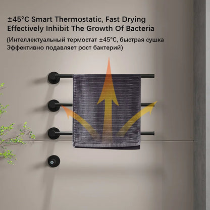 Brushed Gold Electric Heated Towel Rail Stainless Steel Towel Dryer Hidden Cable Electric Towel Rack Towel Radiator Towel Warmer