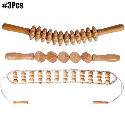 Body Wood Therapy Complete Kit Wooden Maderotherapy Kit for Reductive Massage Colombian Wood Therapy Tools for Body Contour Tool