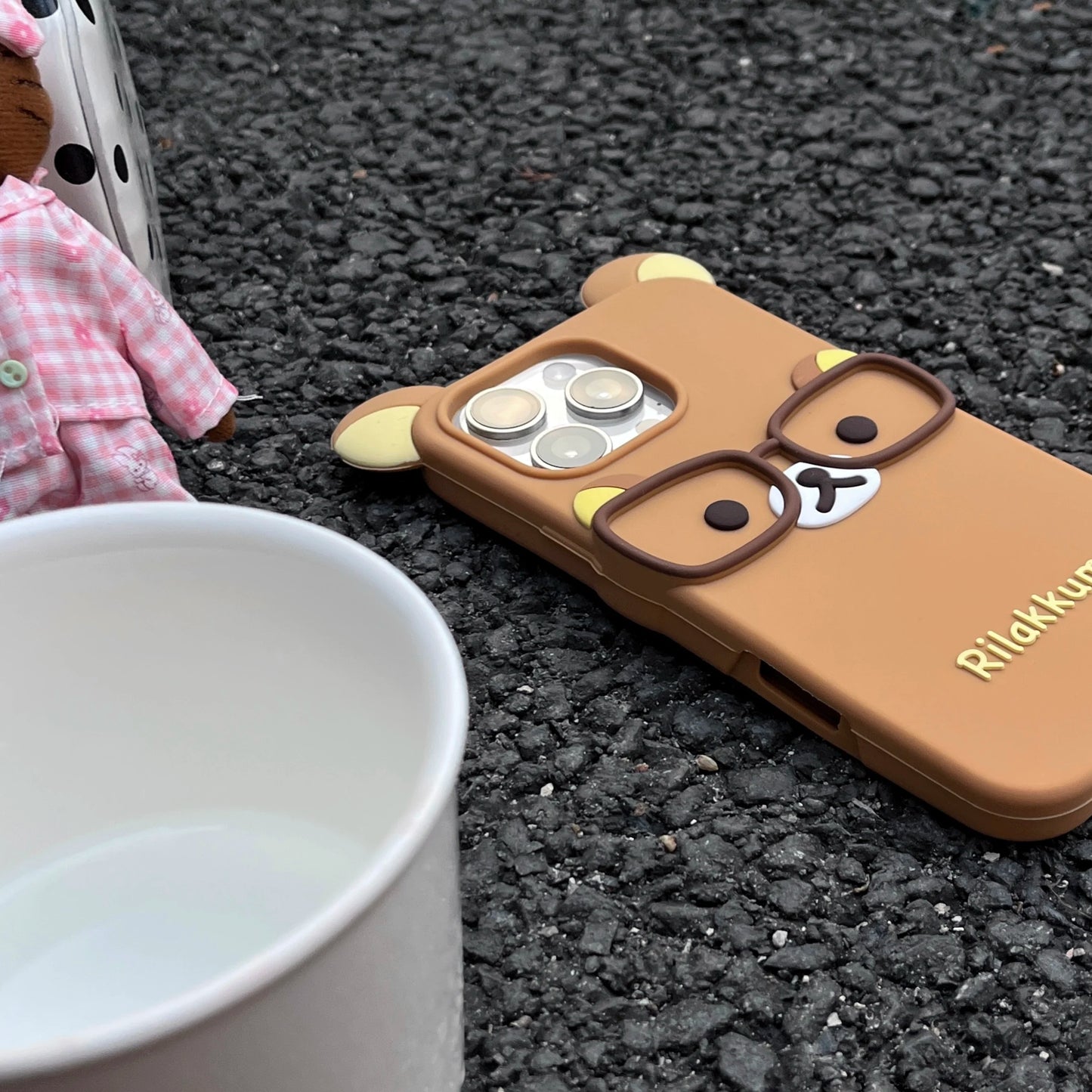 New Glasses Rilakkuma For iPhone 17 16 15 14 13 12 11 Pro Max Plus 6 7 8 Plus Silicone Soft Cover Case