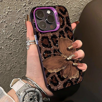 IPhone 17 Pro Max 16E 16 15 13 12 11 14 Case Brown Butterfly Leopard Printed Cover For iPhone 17 Air XS Max XR X XS 7 8 Plus
