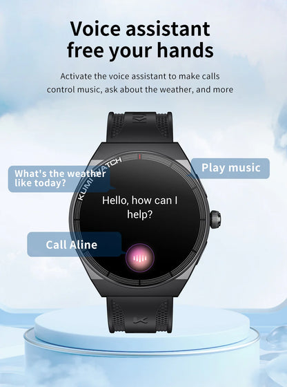 KUMI GT5 Max Smartwatch 1.39inch IPS Full Screen Men Women Bluetooth Call 100+ Sport Heart Rate Tracker IP68Waterproof