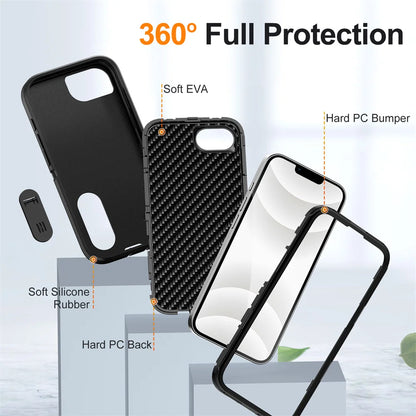 For iPhone 17 16e 16 15 14 13 12 11 Pro Max 2025 Heavy Duty Shockproof Anti-Scratch Rugged Protective with Kickstand Cover