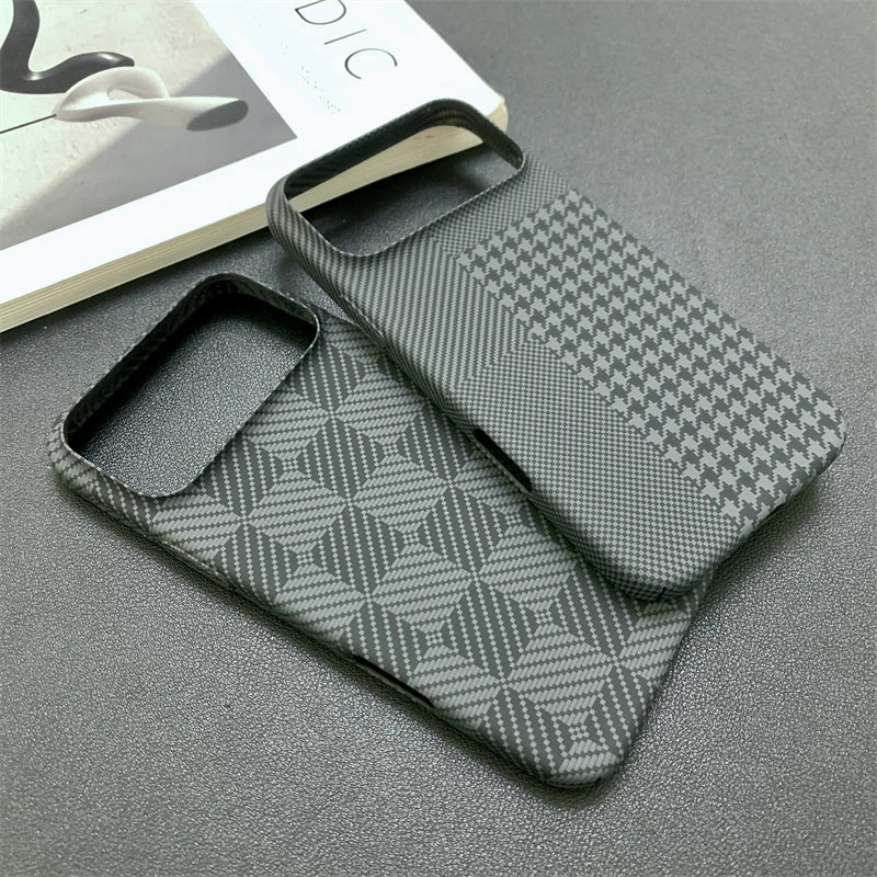 Case for iPhone 17 Pro Max 16 15 14 13 Luxury Checkered Pattern Contrast Color Bumper Cover