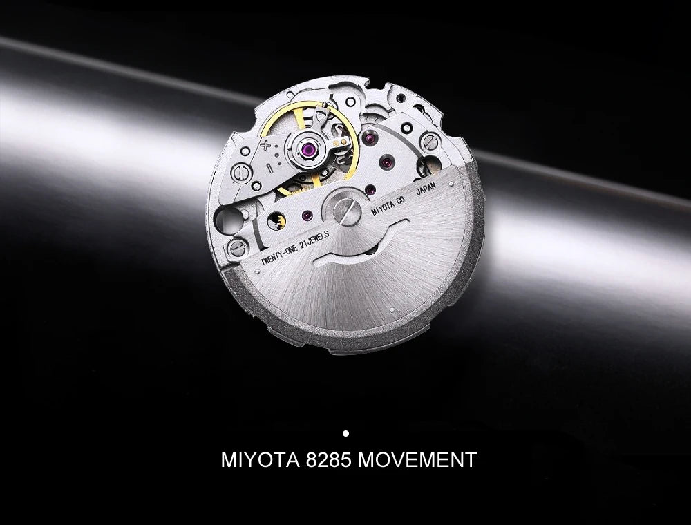 CADISEN New Week Calendar Type watch for men Sapphire mirror 10ATM Automatic Watch MIYOTA 8285 Business Mens All Steel Watches