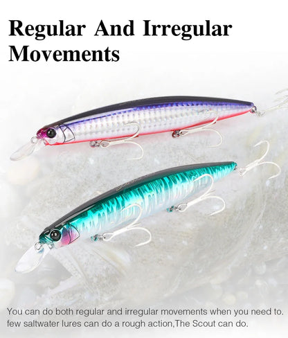 Sinking Minnow Fishing Lure SCOUT 130mm 24g Long Casting Seabass Flounder Artificial Large Sea Fishing Hard Baits
