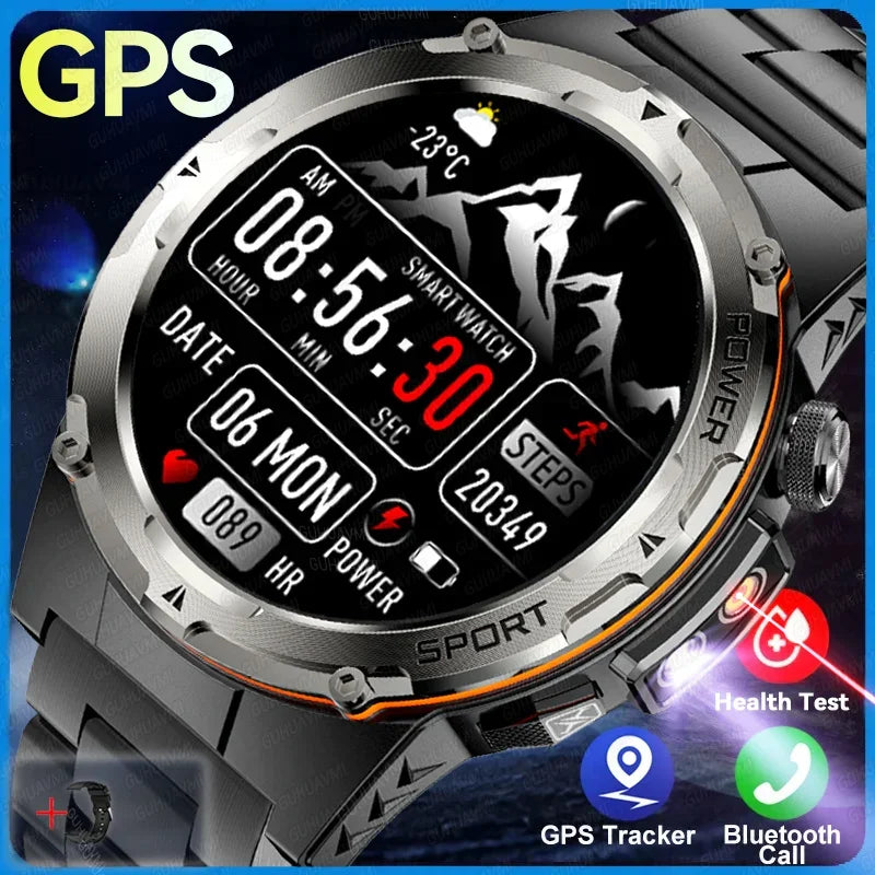 GPS Smart Watches 2025 New For Xiaomi IOS Military Smartwatch Men 3ATM Waterproof 100+ Sport Modes Built-in NFC BT Call Watches