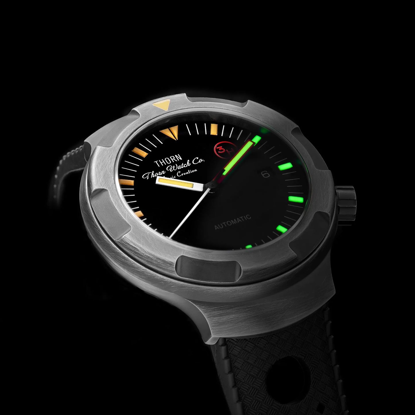 New Thorn Watch T018 PT5000 Movement Sapphire Waterproof Luminous Fluororubber Strap Men's Watches Salutes Classic