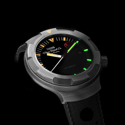 New Thorn Watch T018 PT5000 Movement Sapphire Waterproof Luminous Fluororubber Strap Men's Watches Salutes Classic