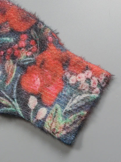 plus Size Printed Crew Neck Knit Sweater for Women Loose Casual Autumn Winter Top Trendy Fashion Best Choice